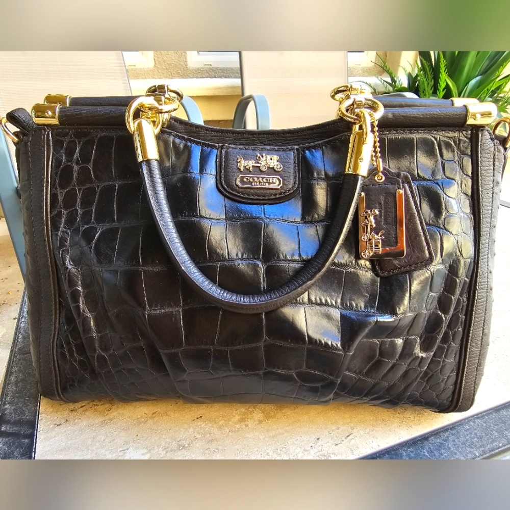 Vintage Coach Crocodile Leather Handbag